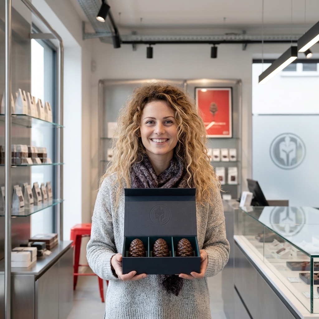 Bearbeitet: Frau  mit Produkt